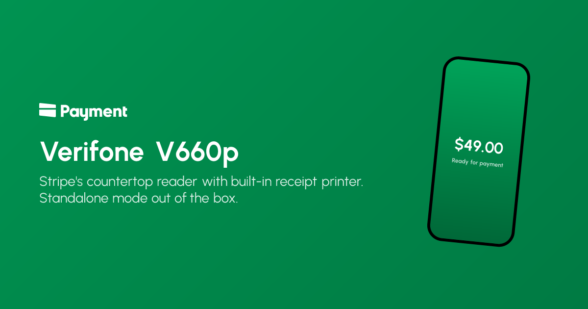V660p Stripe Verifone V660p - Reader with Printer | Payment for Stripe